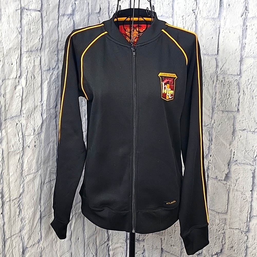 HARD ROCK CAFE ATLANTA Zip Up Women's Black Jacket‎ Medium